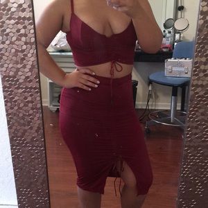 Burgundy two piece set